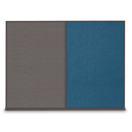 United Visual Products Double Door Radius Plus Corkboard, 60"X UV8004PLUS-SATIN-MEDGRY